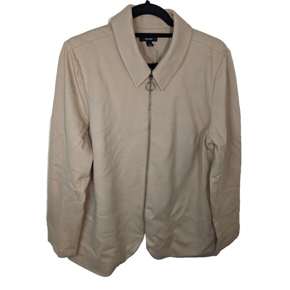 Alfani Full Zip Jacket Cream Beige Lined Business Casual Size XL - Picture 2 of 11